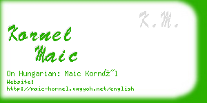 kornel maic business card